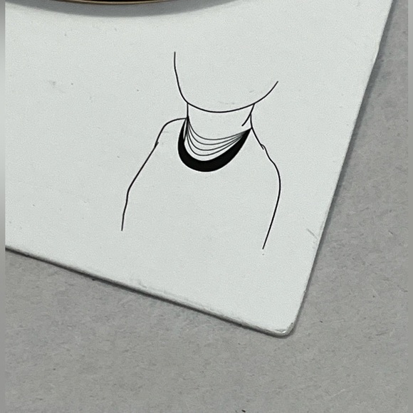 NWT- Zara zinc and genuine sheep skin leather necklace- corded with metal plaque - Picture 4 of 4